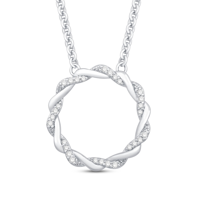 Circle of Gratitude Diamond Necklace 1/10 ct tw Sterling Silver 19"