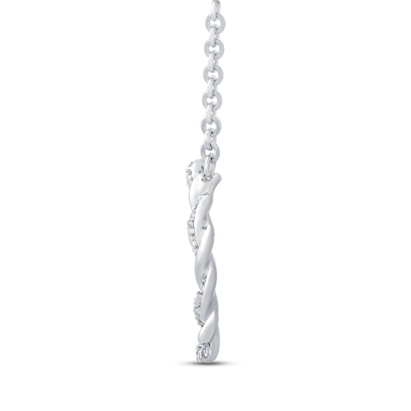 Main Image 2 of Circle of Gratitude Diamond Necklace 1/10 ct tw Sterling Silver 19&quot;