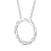 Thumbnail Image 2 of Circle of Gratitude Diamond Necklace 1/10 ct tw Sterling Silver 19"