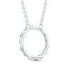 Thumbnail Image 3 of Circle of Gratitude Diamond Necklace 1/10 ct tw Sterling Silver 19"