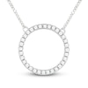 Thumbnail Image 1 of Diamond Circle Necklace 1/10 ct tw Round-cut 10K White Gold 19&quot;