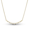 Diamond Smile Necklace 1/5 ct tw Round-cut 10K Yellow Gold 16.4"