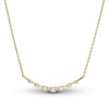 Thumbnail Image 1 of Diamond Smile Necklace 1/5 ct tw Round-cut 10K Yellow Gold 16.4&quot;