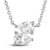 Two-Stone Diamond Necklace 1/2 ct tw Pear-Shaped 10K White Gold 18"