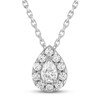 Thumbnail Image 0 of Diamond Necklace 1/4 ct tw Round & Pear-shaped 10K White Gold 18"