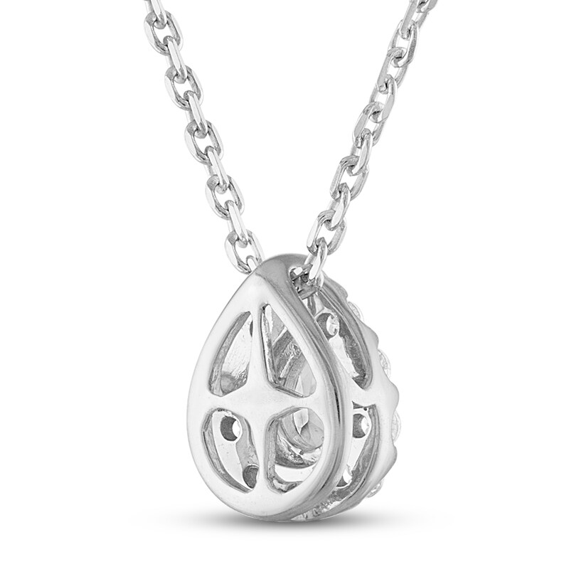 Diamond Necklace 1/4 ct tw Round & Pear-shaped 10K White Gold 18"