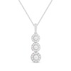 Thumbnail Image 1 of Diamond Three-Stone Necklace 1/3 ct tw Round-cut 10K White Gold 19&quot;