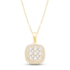 Thumbnail Image 0 of Diamond Cushion Necklace 1/2 ct tw Round-cut 10K Yellow Gold 18"