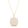 Thumbnail Image 1 of Diamond Cushion Necklace 1/2 ct tw Round-cut 10K Yellow Gold 18&quot;