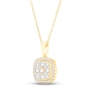 Thumbnail Image 2 of Diamond Cushion Necklace 1/2 ct tw Round-cut 10K Yellow Gold 18"