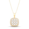 Thumbnail Image 0 of Diamond Cushion Necklace 1 ct tw Round-cut 10K Yellow Gold 18"