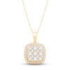 Thumbnail Image 1 of Diamond Cushion Necklace 1 ct tw Round-cut 10K Yellow Gold 18&quot;