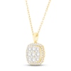 Thumbnail Image 2 of Diamond Cushion Necklace 1 ct tw Round-cut 10K Yellow Gold 18"