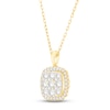 Thumbnail Image 3 of Diamond Cushion Necklace 1 ct tw Round-cut 10K Yellow Gold 18&quot;