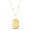 Thumbnail Image 3 of Diamond Cushion Necklace 1 ct tw Round-cut 10K Yellow Gold 18"