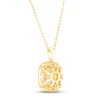 Thumbnail Image 4 of Diamond Cushion Necklace 1 ct tw Round-cut 10K Yellow Gold 18&quot;