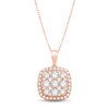 Thumbnail Image 1 of Diamond Cushion Necklace 1 ct tw Round-cut 10K Rose Gold 18&quot;