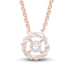 Circle of Gratitude Diamond Center Stone Necklace 1/5 ct tw Round-cut Two-Tone Gold 19"