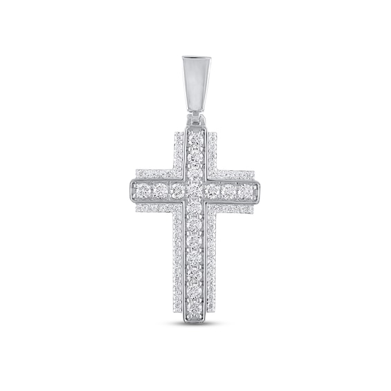 Men's KAY Lab-Grown Diamonds Cross Pendant 3 ct tw 14K White Gold
