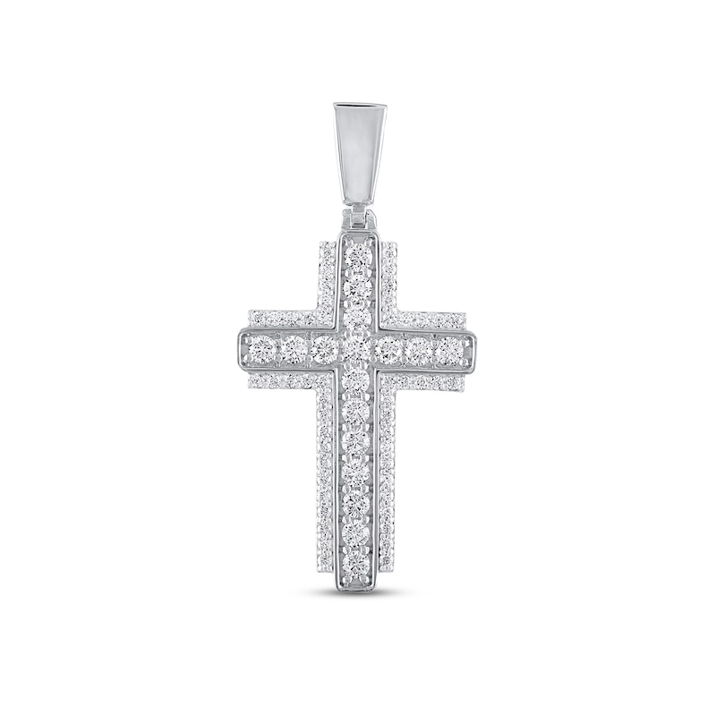 Men's Lab-Created Diamonds by KAY Cross Pendant 3 ct tw 14K White Gold with 360