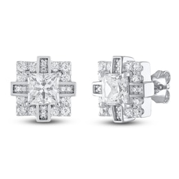 Men's KAY Lab-Grown Diamonds Square-Cut Stud Earrings 2 ct tw 14K White Gold