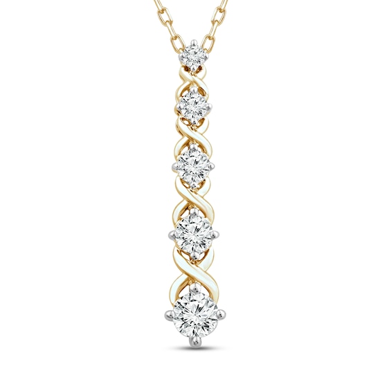 XO from KAY Diamond Necklace 1/2 ct tw Round-cut 10K Yellow Gold 18"