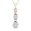 Thumbnail Image 1 of XO from KAY Diamond 3-Stone Necklace 1/4 ct tw Sterling Silver & 10K Rose Gold 18&quot;