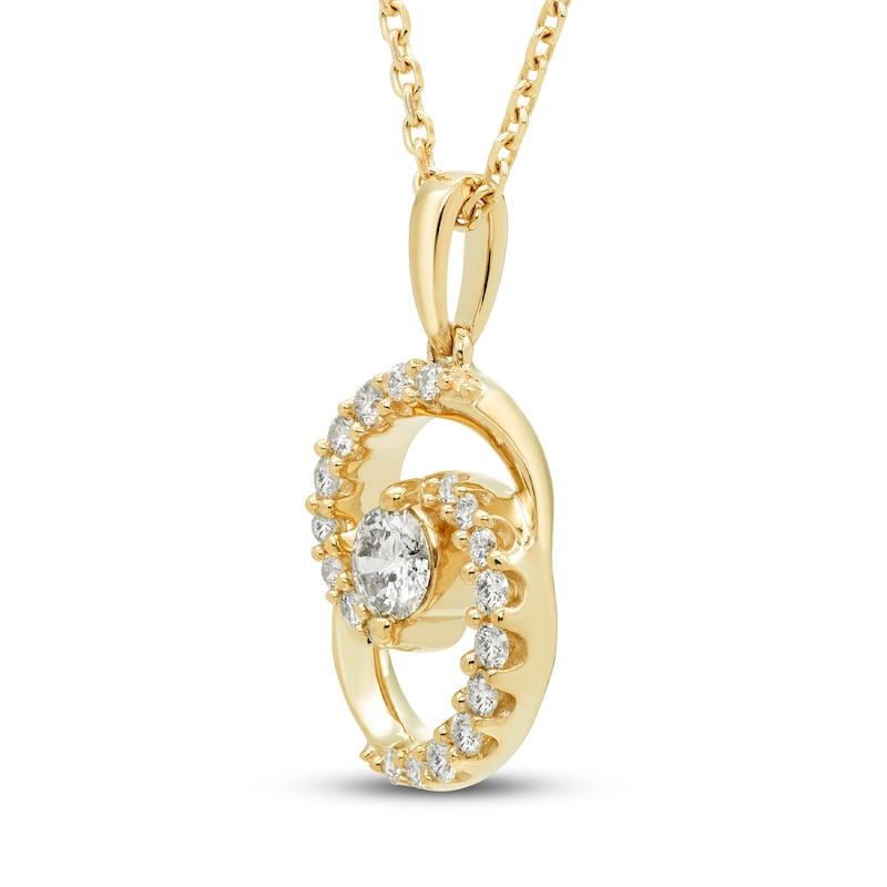 Main Image 2 of Encircled by Love Diamond Necklace 1/3 ct tw Round-cut 10K Yellow Gold 18&quot;