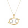 Thumbnail Image 0 of Diamond Cancer Necklace 1/10 ct tw Round-cut 10K Yellow Gold 18"