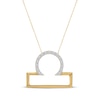 Thumbnail Image 0 of Diamond Libra Necklace 1/10 ct tw Round-cut 10K Yellow Gold 18"