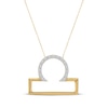 Thumbnail Image 1 of Diamond Libra Necklace 1/10 ct tw Round-cut 10K Yellow Gold 18&quot;