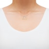 Thumbnail Image 2 of Diamond Libra Necklace 1/10 ct tw Round-cut 10K Yellow Gold 18&quot;