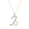 Diamond Capricorn Necklace 1/10 ct tw Round-cut 10K Yellow Gold 18"