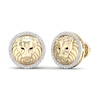 Thumbnail Image 0 of Men's Diamond Lion Stud Earrings 1/5 ct tw Round-cut 10K Yellow Gold
