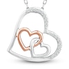 Thumbnail Image 1 of Diamond Heart Necklace 1/15 ct tw Round-cut Sterling Silver & 10K Rose Gold 18"