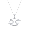 Thumbnail Image 0 of Diamond Cancer Necklace 1/10 ct tw Round-cut Sterling Silver 18"