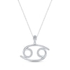 Thumbnail Image 1 of Diamond Cancer Necklace 1/10 ct tw Round-cut Sterling Silver 18"