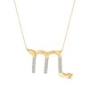 Diamond Scorpio Necklace 1/10 ct tw Round-cut 10K Yellow Gold 18"