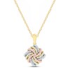Diamond Knot Necklace 1/3 ct tw Round-cut 10K Tri-Tone Gold 18"