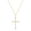 Thumbnail Image 1 of Diamond Cross Necklace 1/5 ct tw Round-cut 10K Yellow Gold 18&quot;
