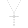 Thumbnail Image 1 of Diamond Cross Necklace 1/3 ct tw Round-cut 10K White Gold 18&quot;