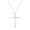 Thumbnail Image 0 of Diamond Cross Necklace 1/3 ct tw Round-cut 10K White Gold 18"