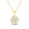 Thumbnail Image 0 of Diamond Knot Necklace 1/5 ct tw Round-cut 10K Yellow Gold 18"