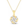 Thumbnail Image 1 of Diamond Knot Necklace 1/5 ct tw Round-cut 10K Yellow Gold 18&quot;