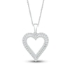 Thumbnail Image 1 of Diamond Two-Row Heart Necklace 1/3 ct tw Round-cut 10K White Gold 18&quot;