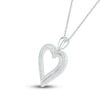 Diamond Two-Row Heart Necklace 1/3 ct tw Round-cut 10K White Gold 18"