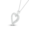 Thumbnail Image 2 of Diamond Two-Row Heart Necklace 1/3 ct tw Round-cut 10K White Gold 18&quot;
