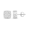 Thumbnail Image 2 of Men's Diamond Stud Earrings Round-cut 10K White Gold