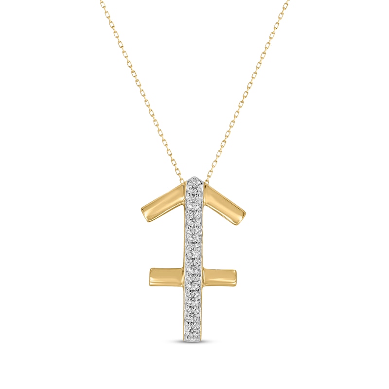 Main Image 1 of Diamond Sagittarius Necklace 1/10 ct tw 10K Yellow Gold 18&quot;