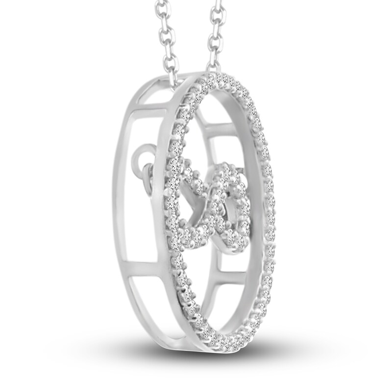 Diamond Infinity Necklace 1/4 ct tw Round-cut 10K White Gold 18"